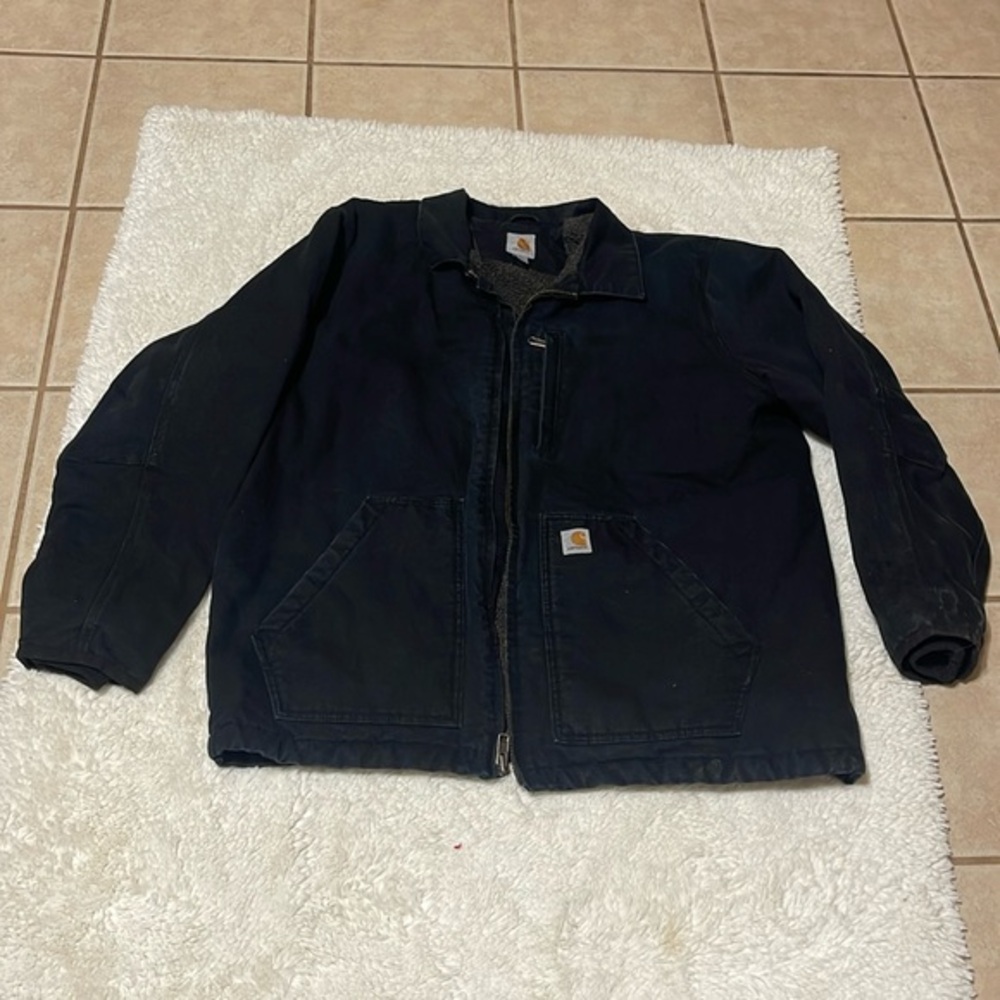 Carhartt Regular Fit Washed Duck Sherpa Lined Coat 104293 Size XL